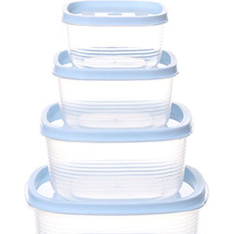 Ensemble de boîtes de conservation antibactériennes Haixing, carrées avec couvercle, multi-tailles, pour la cuisine, anti-moisissures. (1/5)