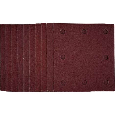 Draper 1/4 Sheet Sanding Sheets with Hook and Loop, 115 x 105mm, 80 Grit, Pack of 10 (1/5)