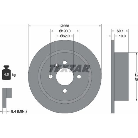 Lot de 2 Disques de frein Textar 92019200 BMW 1119581 1122282 34211119581
