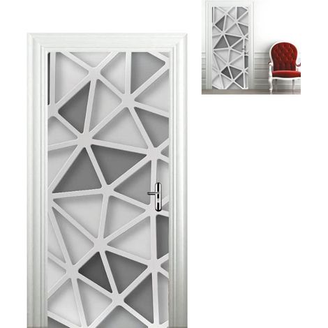 3D-Täuschungsaufkleber für Fotos, Wanddekoration für Wohnzimmer, Küche, Schlafzimmer, weißes geometrisches Muster.
