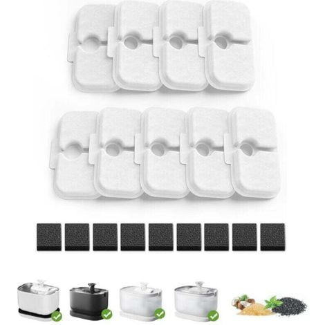 Set mit 9 Ersatzfiltern für Katzenbrunnen mit Vorfilterschwämmen, kompatibel mit dem PETLIBRO 2,5-Liter-Trinkbrunnen PLWF005/PLWF115 - Crezuo (1/4)