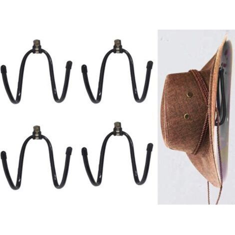 Lot de 4 supports universels en métal pour chapeau de cowboy/support de chapeau de coyboy/organiseur de chapeau de coyboy/présentoir de rangement de chapeau de cowboy/support mural (1/5)