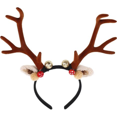 Serrage Tête Renne Festif Adulte, PU Peluche, Noël, Fête (1/5)