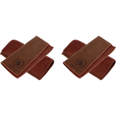 Lot de 4 serviettes en microfibre double face, marron, pour sécher votre voiture, cuisine ou salle de bain. (1/5)