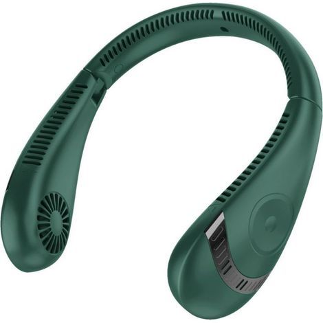 Ventilateur Mains Libres Sans Pale, Ventilateur Personnel Portable Fonctionnant Avec Une Batterie Ventilateur USB, 3 Vitesses - Vert Foncé (1/5)