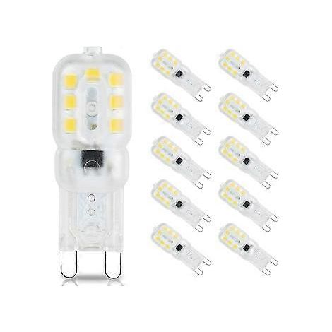 10 Stück G9 LED-Lampen 3W, Tageslichtweiß 6000K, Energiesparlampen