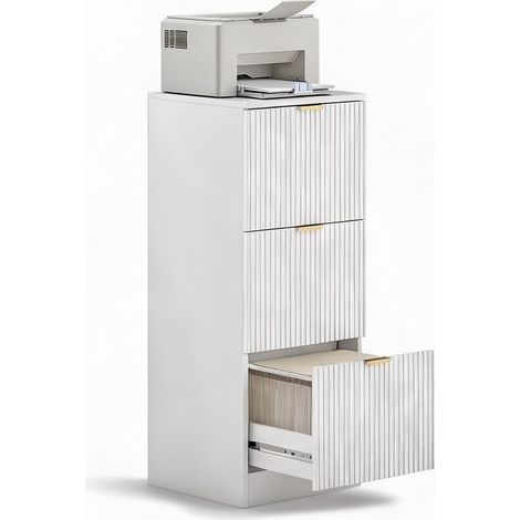 Meuble de rangement de bureau blanco en MDF 40 x 40 x 101 cm (1/5)