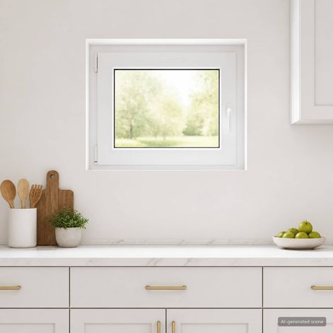 vidaXL Couleur intérieure de la fenêtre de sous-sol blanche RISOR (1/5)
