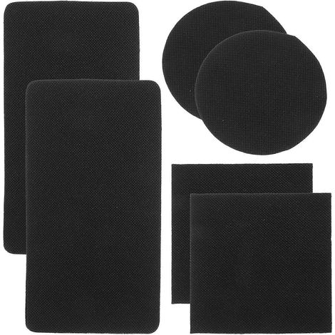 Kit de 6 patchs de réparation auto-adhésifs pour trampoline (ronds, carrés, rectangulaires) - Noir (1/4)