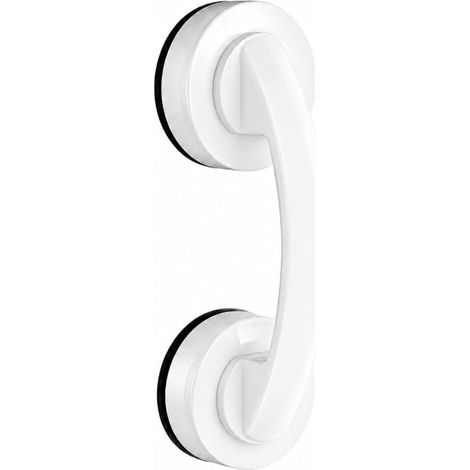 Juego de 1 asa con ventosa fuerte, para puertas y ventanas de cristal, puertas correderas de baño, armarios, frigoríficos, no requiere taladrar, barra de apoyo para ducha, color blanco. (1/5)
