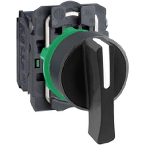Harmony XB5 - bouton tournant à crosse - Ø22 - 3 pos fix - noir - 2F - vis étr - XB5AJ33