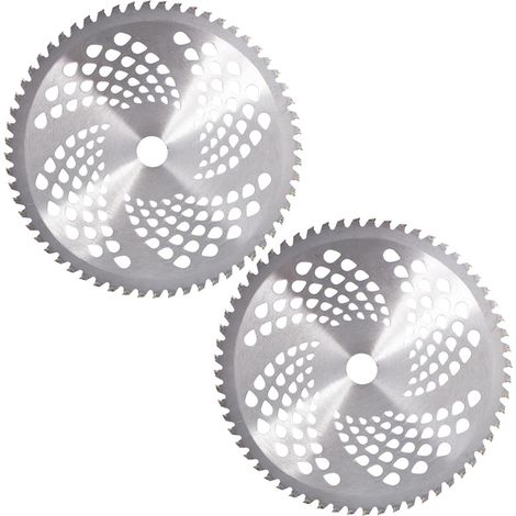 Set of 2 tungsten carbide toothbrush blades, 25.4 cm x 60 teeth, for trimmers, brush cutters, weeders (1/5)