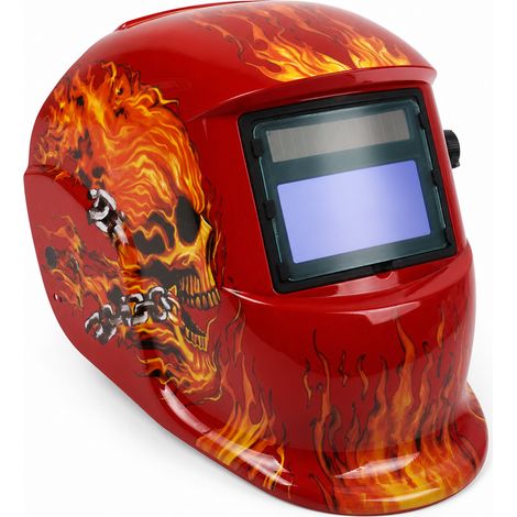 Solar-Schweißhelm mit automatischer Verdunkelung Roter Skull (1/5)