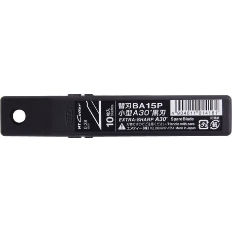 NT CUTTER LAMES SNAP-OFF NOIR, EXTRA SHARP LOT DE 10 30 DEGREE NT INCORPORATED BA15P