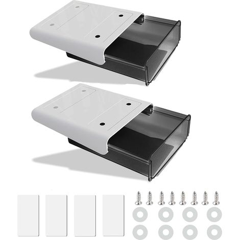 Schubladen für unter den Schreibtisch – 2er-Set – Schwarzer ABS-Kunststoff – Unauffälliger Schiebemechanismus – Für Zuhause und Büro – Kompakte Größe (1/5)