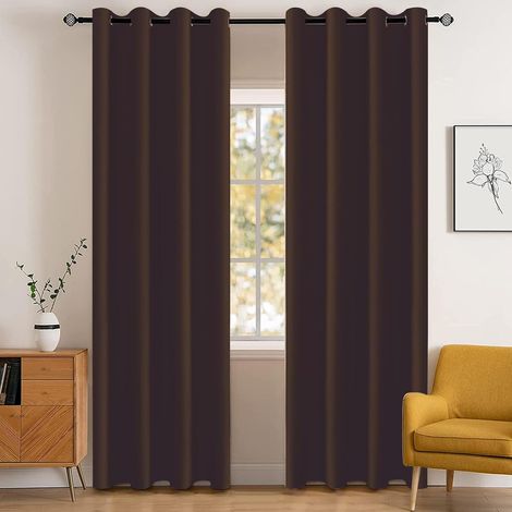 Wasserdichte Verdunkelungsvorhänge für den Innenbereich, 2er-Set, 132 x 244 cm, Wärmedämmung und Kälteschutz, lichtblockierende Vorhänge mit Ösen, Geräuschreduzierung, geeignet für Wohnzimmer, Schlafz