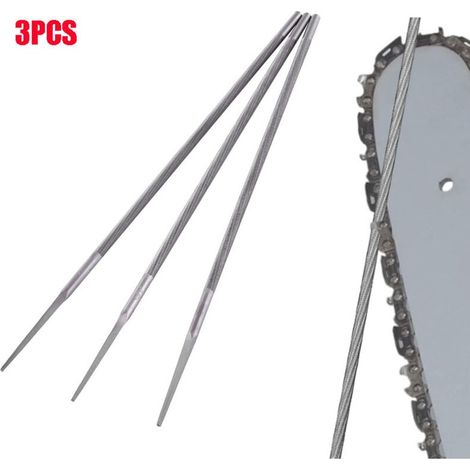 Lot de 3 limes rondes 4 mm pour tronçonneuse – Acier à roulement – Affûtage professionnel – Compatible Stihl/Husqvarna (1/5)
