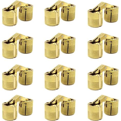 Charnières cylindriques en laiton 12x10mm, charnières invisibles pour meubles d'armoire, Angle d'ouverture dissimulé à 180 degrés (1/5)
