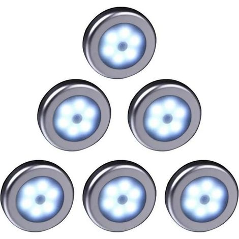 Lampe LED sans fil avec détecteur de mouvement, éclairage pour placard, escalier, couloir, cuisine et chambre (6pcs) YYV (1/3)