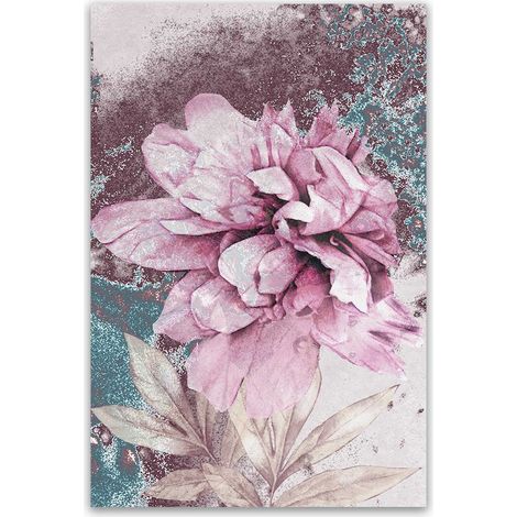 Tableau floral rose texturé (1/5)