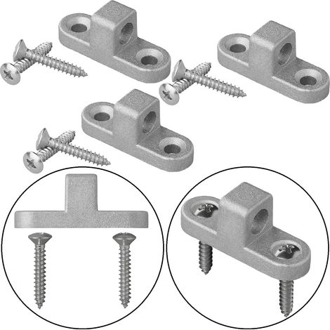 Lot de 4œillets pour auvent de caravane   Œillets de fixation en métal pour barres de toit   Œillets muraux sûrs pour fixation d'auvent   Montage avec vis inoxydables (1/5)