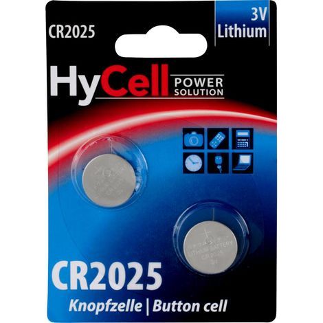 HyCell Piles bouton Lithium CR2025 3V (lot de 2) (1/3)