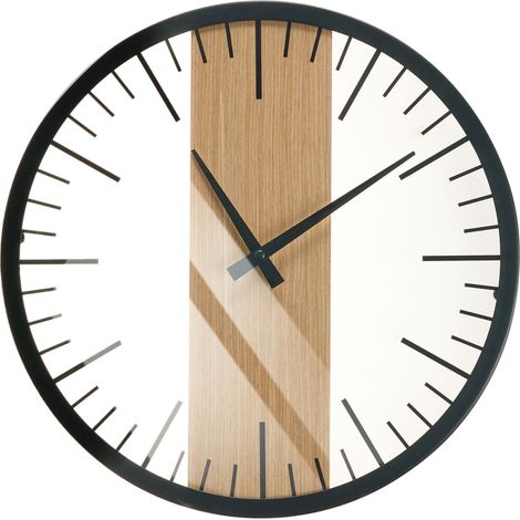 Horloge Murale Traditionnelle Sans Chiffres Noire Décoration de Maison Villora