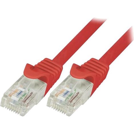 Cable reseau RJ45 male U-UTP Cat.5e rouge- 2m