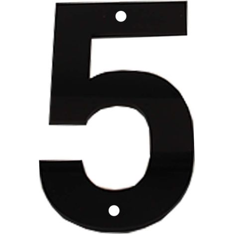 Plaque de Numéro de Maison 6 Pouces (15 cm) Grands Numéros de Porte en Acrylique, Plaque de Signalisation épaisse Auto-adhésive avec Vis Numéro D'adresse de Rue Numéros de Boîte Aux Lettres, Noir (5) (1/5)
