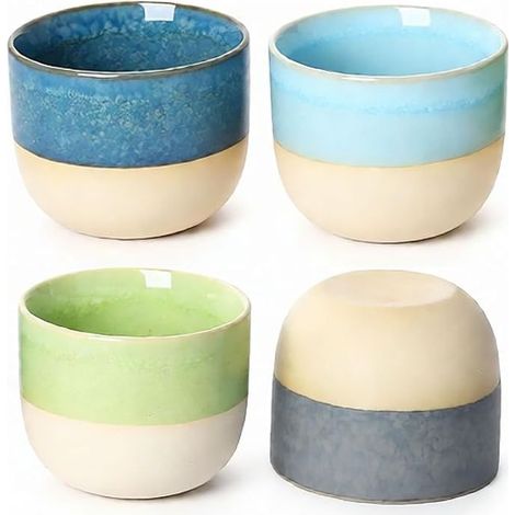 Set of Ceramic Espresso Cups, Multicolored Espresso Cups 150ml, Semi Enamelled Porcelain Espresso Cups for Tea, Latte, Cappuccino, Coco, Cafe, Restaurant (1/5)