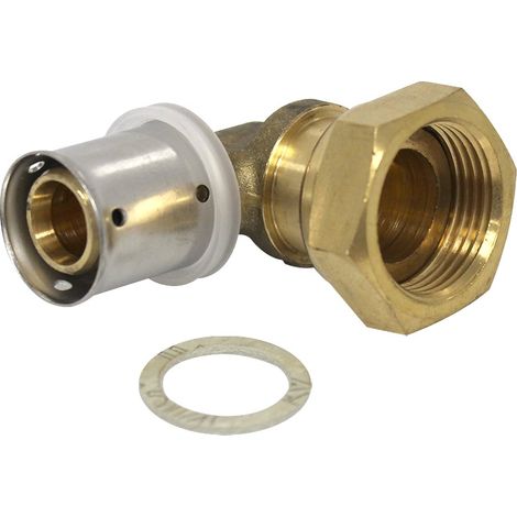Coude multicouche à sertir écrou libre femelle (20/27) 3/4" - Ø20x2,0 - MULTIPEX (1/3)
