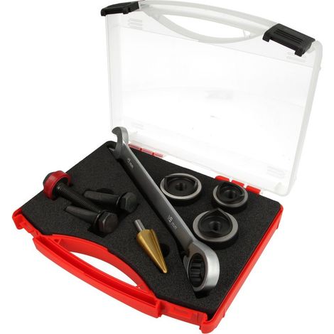 Jeu d’emporte-pièce à vis sanitaire en coffret 8 pièces pour inox