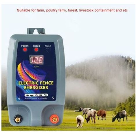 Kit de clôture électrique, Clôture électrique pour bétail, animaux, électrificateur de clôture, haute puissance, 3 modes d'alimentation pour élevage de volailles