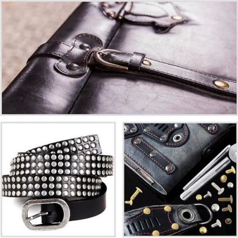 360 pcs rivets en cuir outil de réglage pinces à poinçonner pour vêtements ceintures chaussures sacs (1/4)