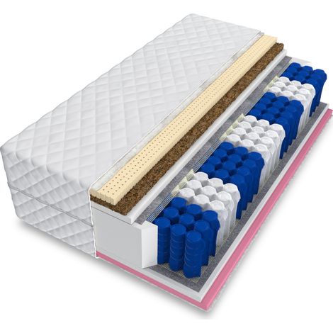 Matratze 100x200 LIVE MAX 27cm 7 Zonen EXCLUSIVE Taschenfederkern LATEX VISCO H3 (1/5)