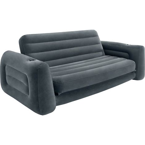 Intex Sofá Inflable Cama Extraíble Gris Oscuro 203x224 cm