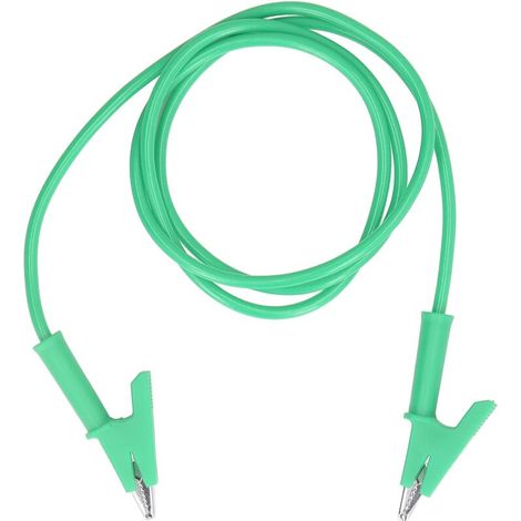 Câble de Test avec Pinces Crocodile Double Extrémité 10mm pour Batterie Véhicule Vert (1/5)
