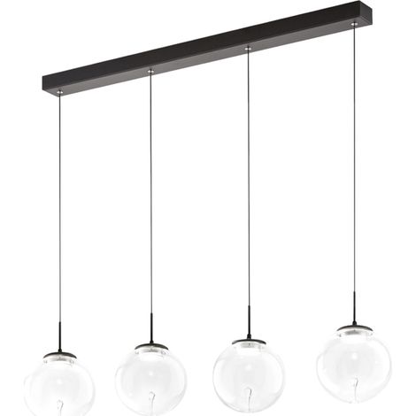 Ariel - Suspension Fabas Luce 4 Lumières - Led 28W Dimmable - Design Sphère Transparente (1/4)