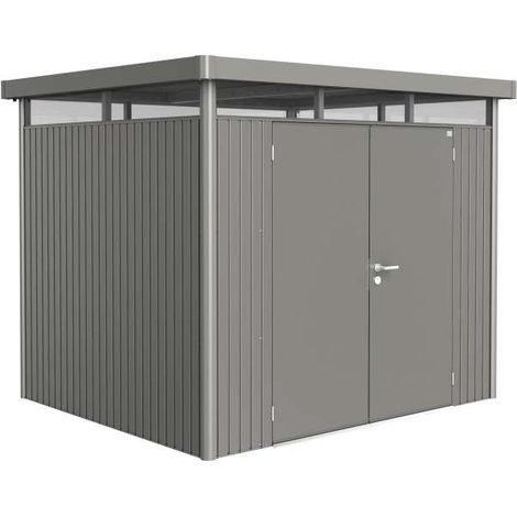 Casetta HighLine Misura H3 grigio quarzo metallizzato, porta a due battenti
