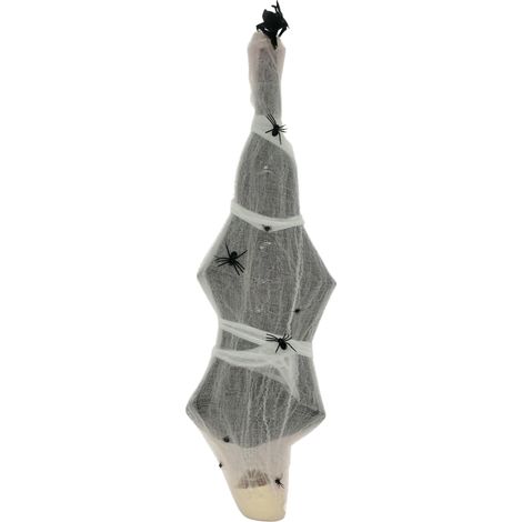 HOMCOM 5.5ft Animated Halloween Decoration Hanging Mummy with Spider Web (1/5)