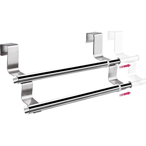 Porte serviettes coulissant en acier inoxydable barre de radiateur pour serviettes accessoire de salle de bain pour séchage et rangement (1/5)