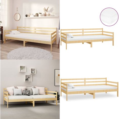 Tagesbett mit Matratze 90x200 cm Kiefer Massivholz - Holz Tagebett - Gästebett - Massivholzbette - Kiefernbett - Doppelbett - Home & Living (1/5)