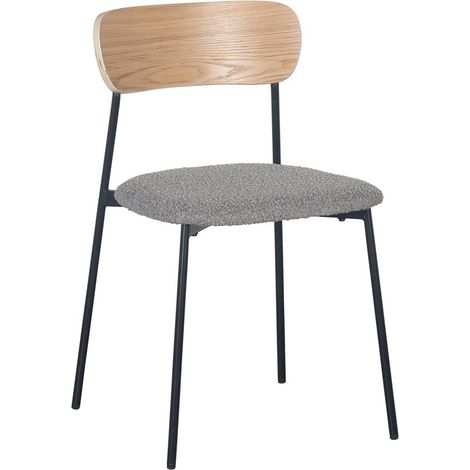 Sedia Genevieve con struttura in compensato, per arredo interno 46 x 49 x h 76,5 cm -Visone / Confezione da 2 pezzi (1/2)