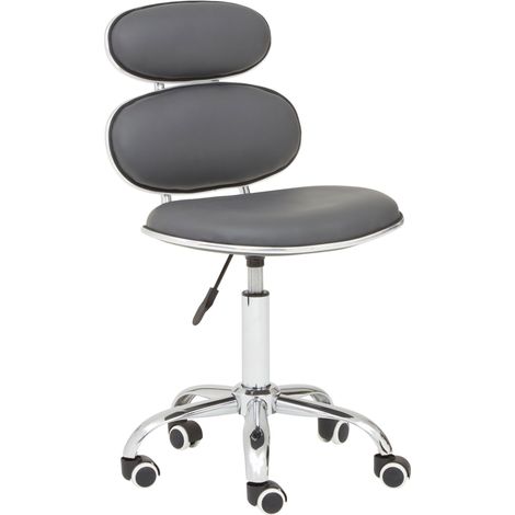 Premier Housewares Grey PU Home Office Chair (1/5)