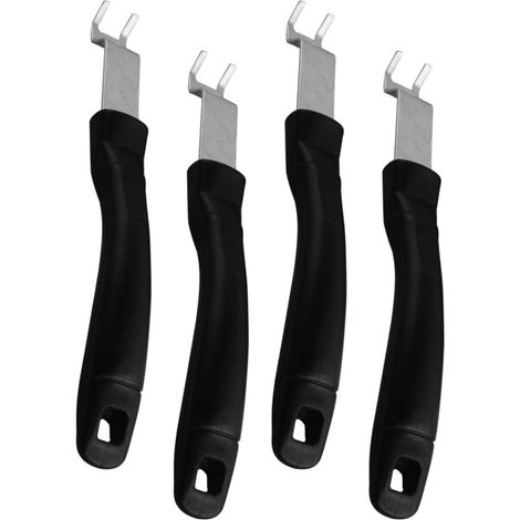 Extracteurs de Grille Poignée Antidérapante en Acier Inoxydable Lot de 4 pour Manipulation Sûre des Chaudes Lors de Pique- et Camping