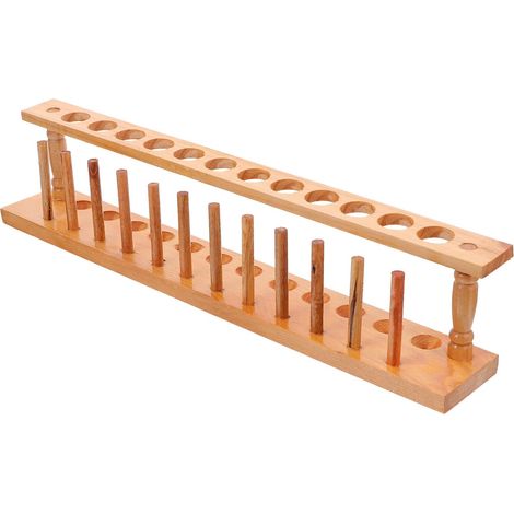 Support de Tube en Bois Beige pour Tubes à Essai, Porte-tube Bien Poli et Sûr, Étagère Pratique pour Laboratoire ou École (1/5)