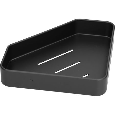 Porte-savon d'angle aluminium pour douche, salle de bain, cuisine avec 2 crochets (1/5)