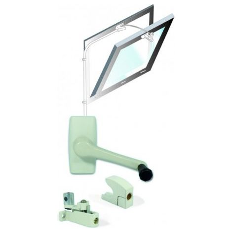 Kit ferme imposte manivelle Windy 605 noir SOUCHIER pour châssis abattant intérieur L.6.05m - 26811