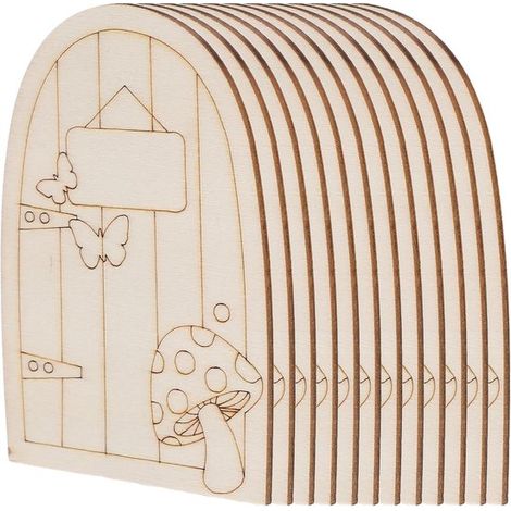 Ornements en bois vierges - 12 pièces - Plaquette en bois peinte - 106.3 cm - Décorations suspendues - Étiquettes suspendues en bois à faire soi-même - Convient pour les projets d'artisanat à la maiso (1/5)
