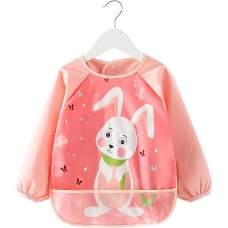 Blouse Peinture Enfant,Imperméable Tablier De Peinture Enfant 2-4 Ans, Blouse Tablier Manches Longues Enfant avec Poches.